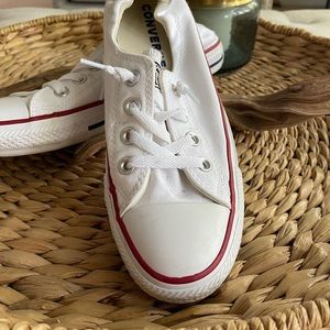 Converse white lace up